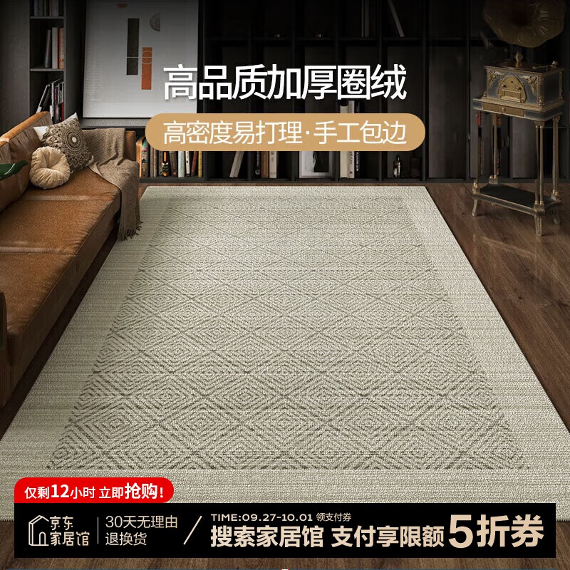 AOVOC 法式轻奢风地毯客厅茶几沙发毯圈绒 200*300cm 265.47元（需用券）