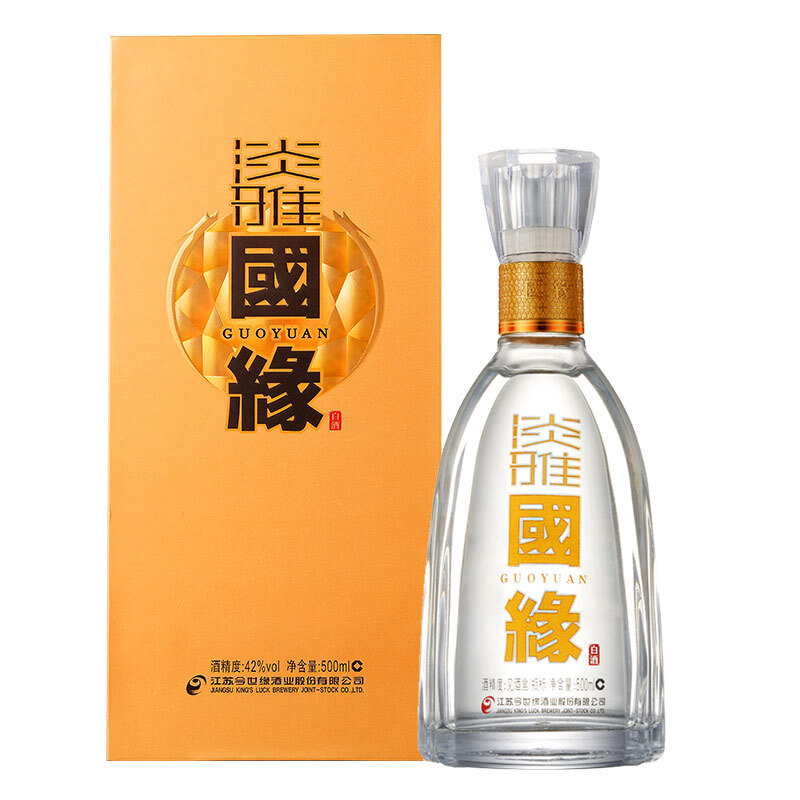 今世缘 淡雅国缘 42%vol 浓香型白酒 500ml 单瓶装 114.4元