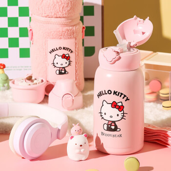 BEDDYBEAR 杯具熊 毛绒经典Kitty儿童保温杯 630ml 粉 ￥79