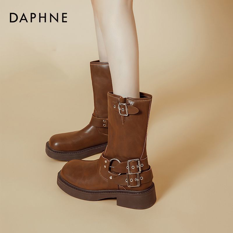 百亿补贴：DAPHNE 达芙妮 女士厚底西部牛仔靴 158元包邮（需用券）