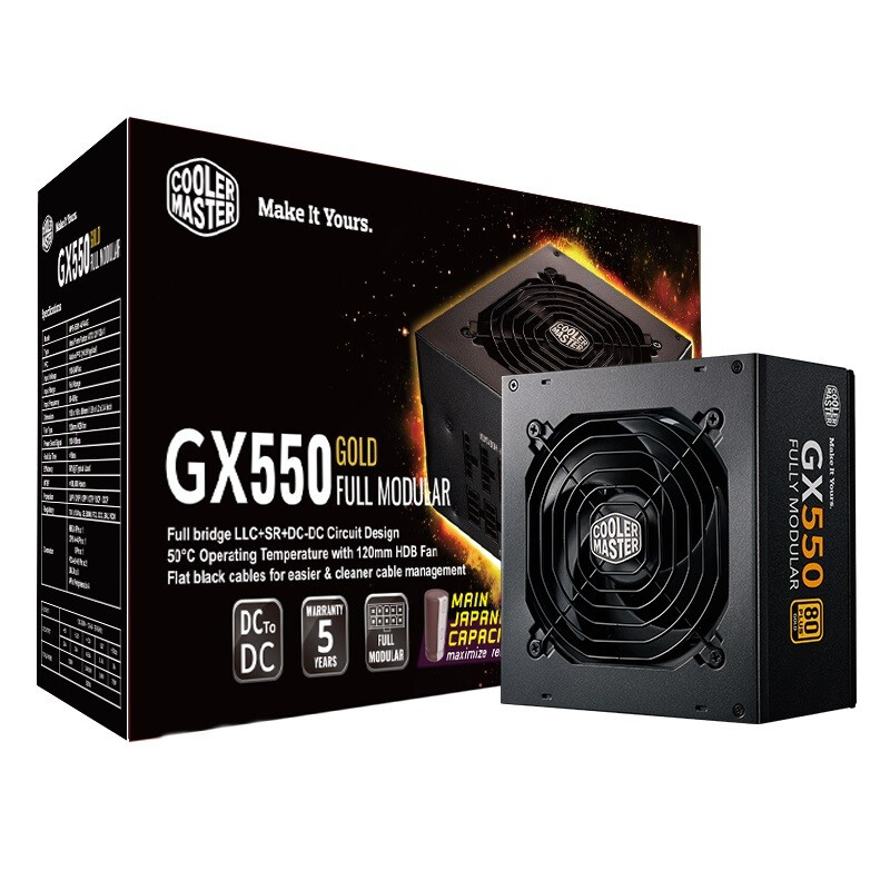 酷冷至尊 COOLERMASTER 酷冷至尊 80plus金牌认证 全模组ATX电源 550W 367.06元（需用