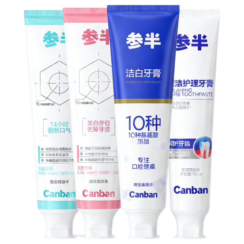 参半 美白去黄牙膏 490g×4支 12.7元