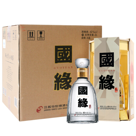 移动端、京东百亿补贴：今世缘 国缘四开 42度 幽雅醇厚型 500ml*4瓶 1760元