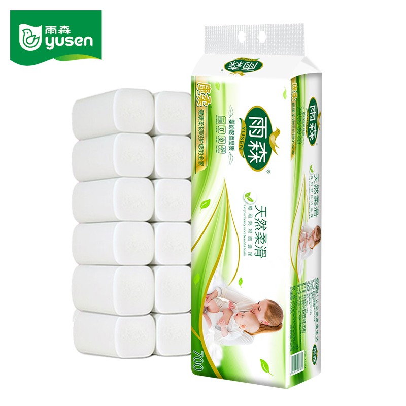 yusen 雨森 妇婴进口木浆卷纸6层加厚卫生纸家用厕纸 超柔品质1提 6.9元（需