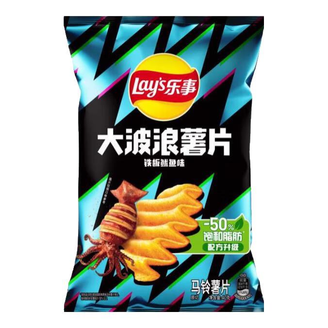 乐事 大波浪薯片 铁板鱿鱼味 40g*12件 2.16元/件（共25.87元）