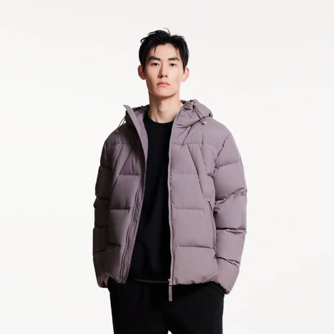 JACK&JONES 杰克琼斯 冬季百搭连帽立领羽绒服 142g充绒 鲨鱼紫 411.36元包邮（需