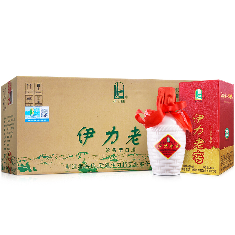 YILITE 伊力特 伊力老窖 浓香型白酒 46度 250ml*10瓶 整箱装（送标价69伊力牛仔5