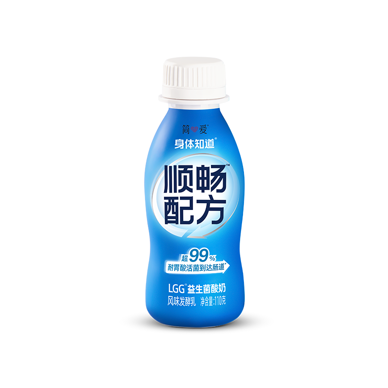 简爱 顺畅配方酸奶110g*4瓶 LGG益生菌GOS益生元膳食纤维 餐后顺畅 9.90元包邮