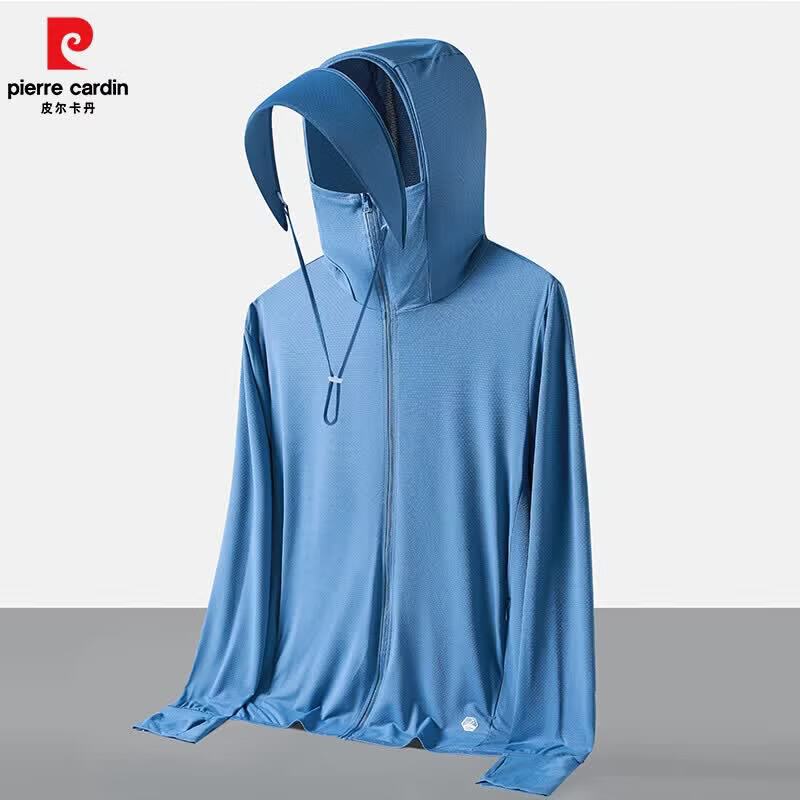 皮尔·卡丹 男女同款UPF50+冰丝连帽防晒衣 49.9元