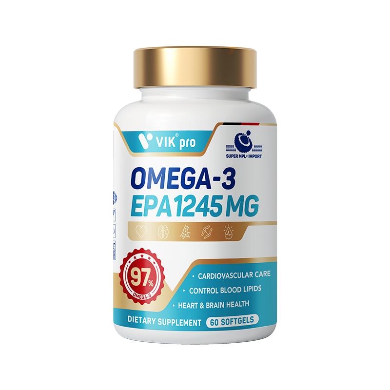 VIKpro 德国97%高epa鱼油高纯度深海鱼油omega3软胶囊1245mg中老年 178.3元