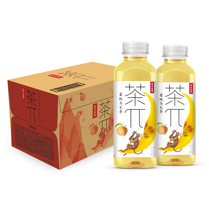 农夫山泉 茶π（茶派）果味茶饮料 饮品 500ml*15 整箱装 蜜桃乌龙味 50元（需