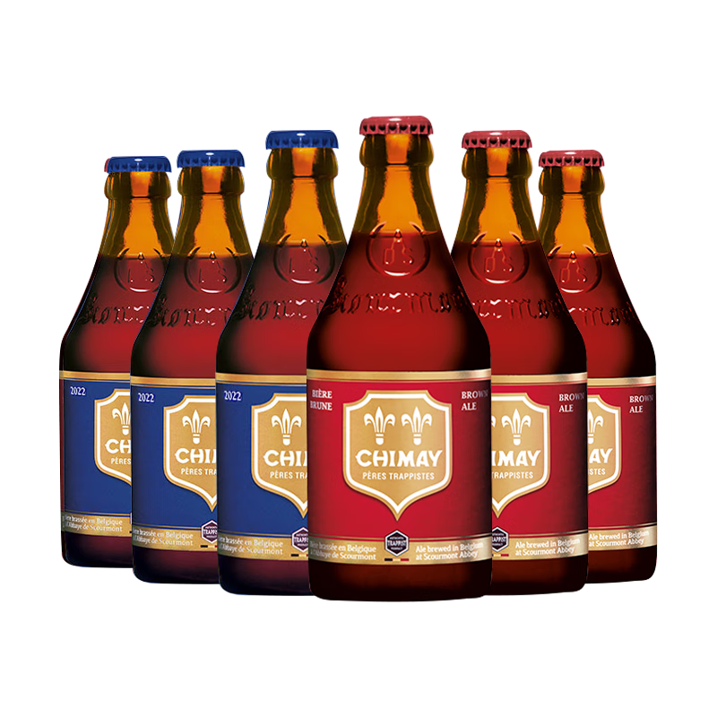 再降价、PLUS会员：CHIMAY 智美 红帽/蓝帽 修道士精酿啤酒 330ml*6瓶 比利时进口*3件 179.08元（合59.69元/件）