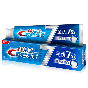 Crest 佳洁士 全优7效防蛀健白牙膏180g清新口气美白去牙渍含氟7效合1 7.9元