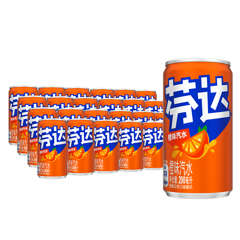 限地区、概率券：可口可乐芬达 Fanta Mini 200ml*24罐 16.48元（plus会员包邮）实