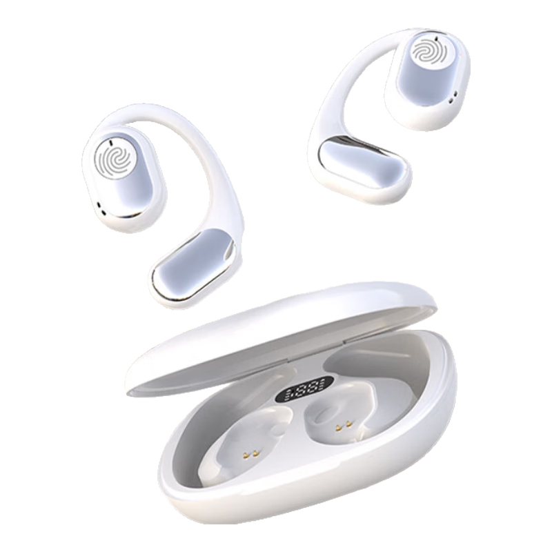 plus、需首购：雅兰仕蓝牙耳机 骨传导概念无线挂耳式 顶配白丨蓝牙V5.3/降