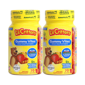 L'il Critters 婴幼儿童复合维生素叶黄素营养软糖 70粒 2瓶 ￥82