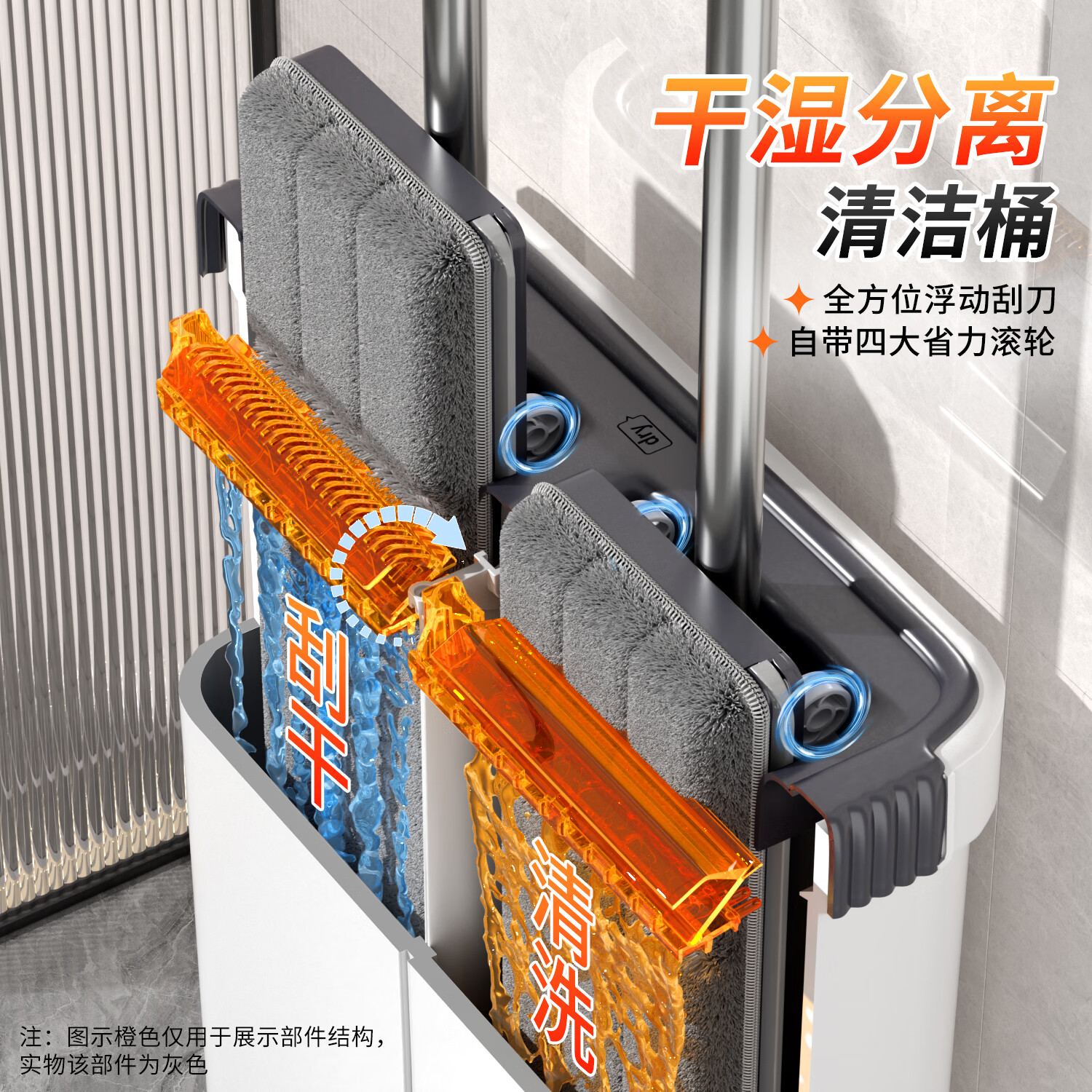 佳帮手 拖把 40cm*2块布升级款家用一拖净2026新免手洗带桶懒人 73.03元 - 清风线报