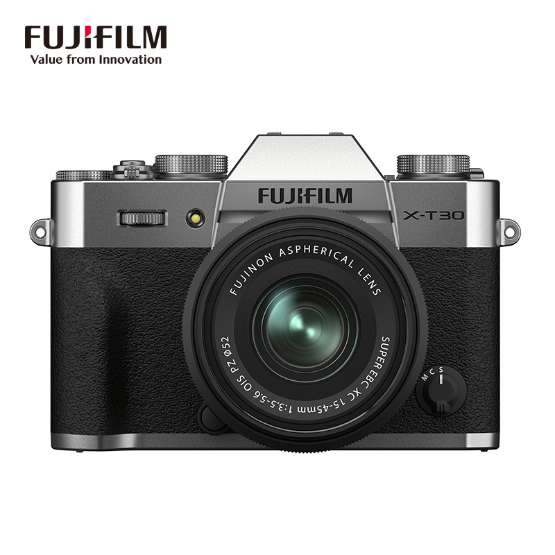 富士（FUJIFILM）X-T30 II/XT30 II 微单相机 套机（15-45mm镜头 ) 银色 2610万像素 18