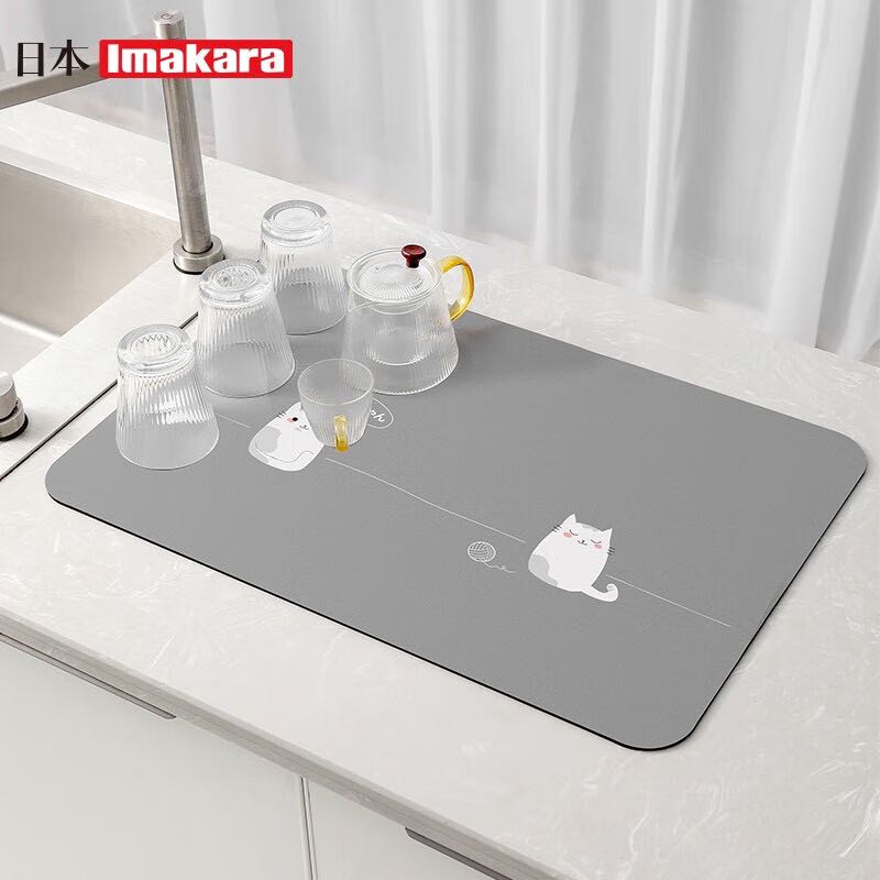 utookii 浴室门口防滑垫 灰色猫咪-小号桌垫 18.9元（需用券）