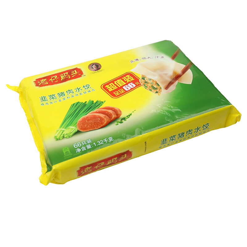 湾仔码头 韭菜猪肉水饺 1.32kg 34元