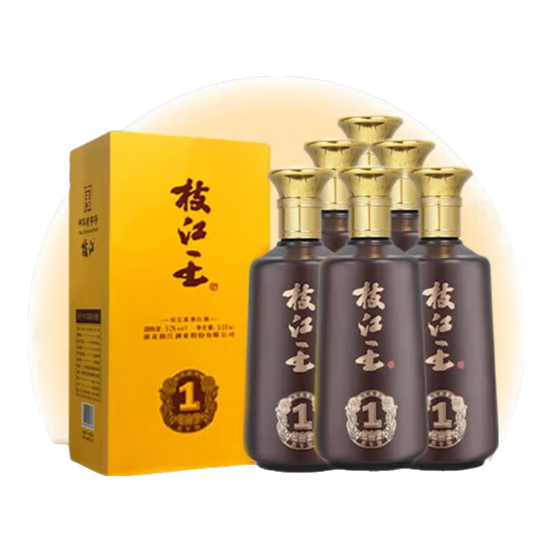枝江【中华老字号】真年份1 52度浓香型白酒 纯粮食酒 42﹪vol 500mL 6瓶 354元(需用券)