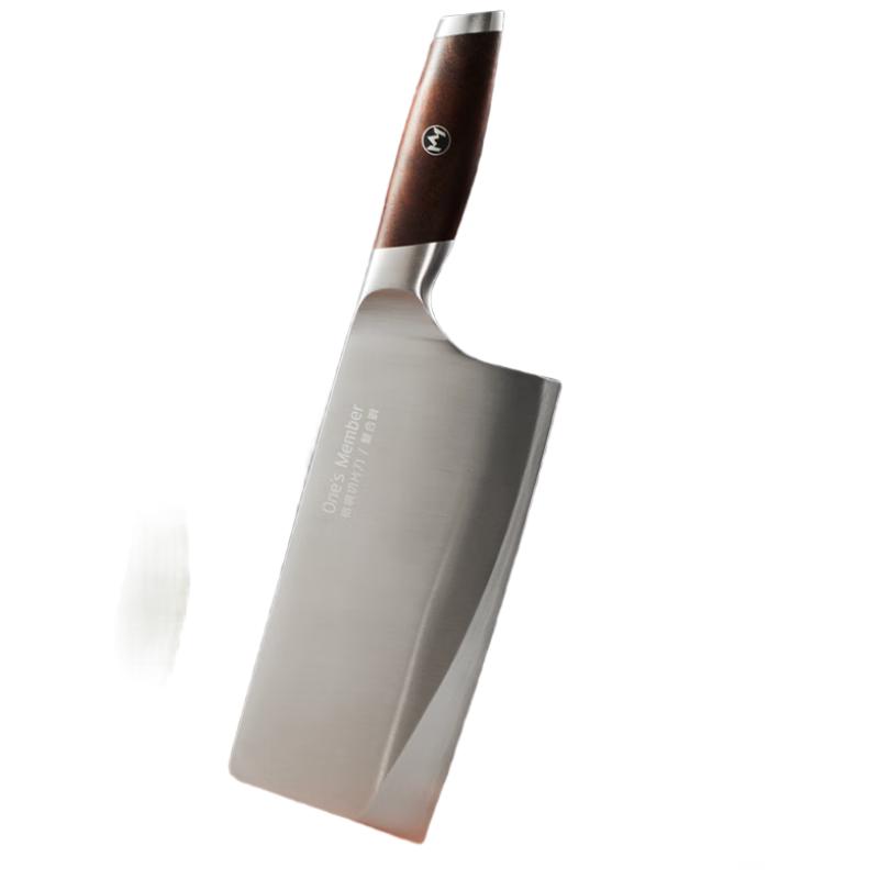 1号会员店 One s Member 10Cr菜刀 复合钢家用切片刀具 硬度高锋利耐用实木相思