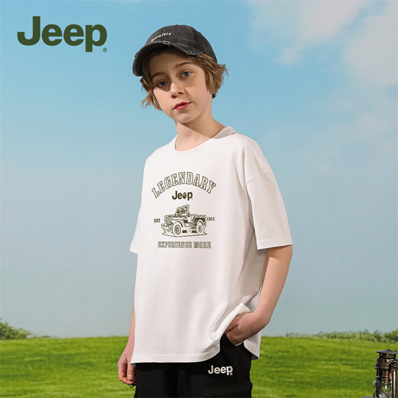 PLUS会员:吉普 男中大童夏季短袖T恤 38.51元（需领券）
