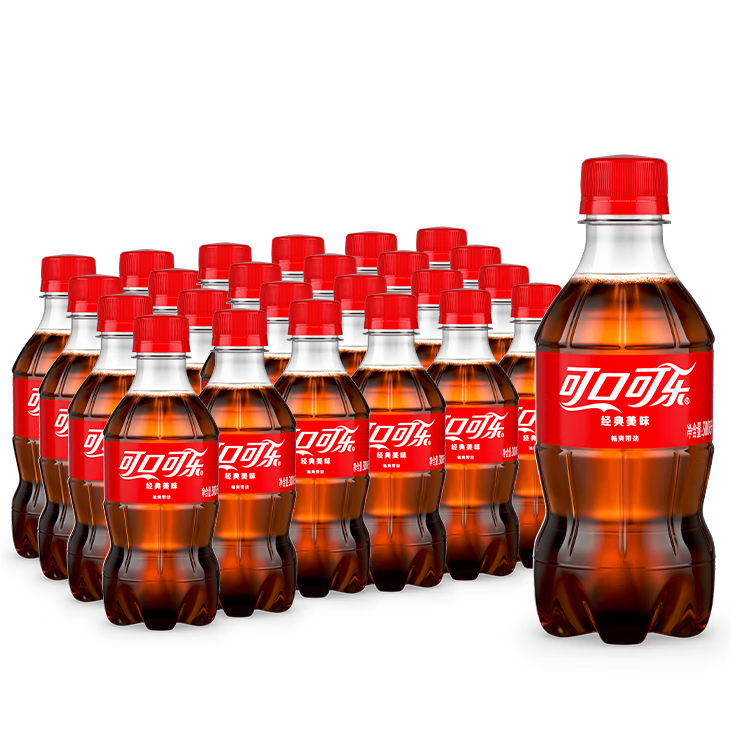 可口可乐 碳酸饮料塑料瓶 300ml*24瓶整箱装 17.9元（需用券）