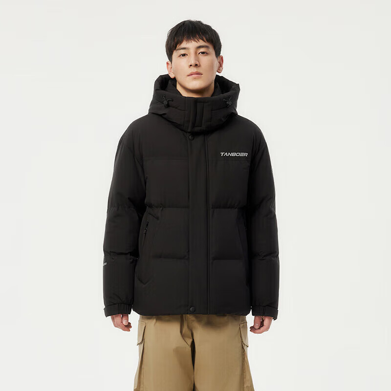 坦博尔 暖型兼备 90%绒可脱卸帽羽绒服男TAF550335D 385元