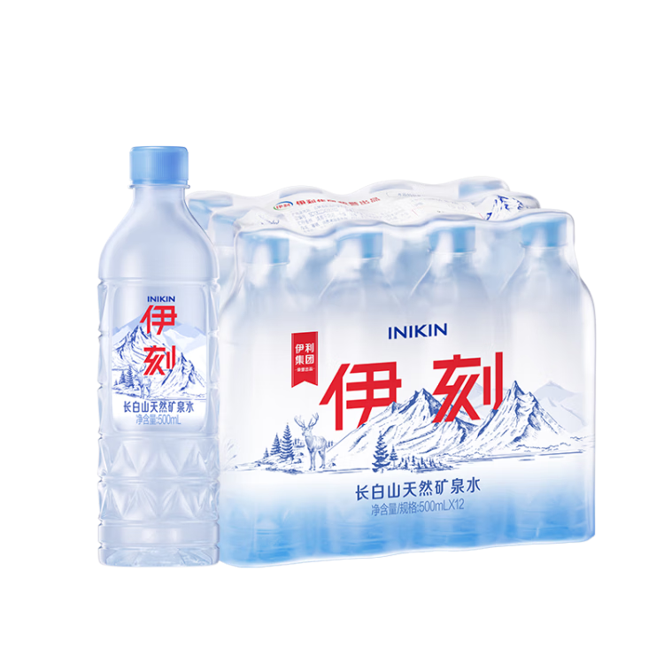 伊利 INIKIN 伊刻矿泉水 1*12*500ml 天然弱碱性 15.9元（需换购）