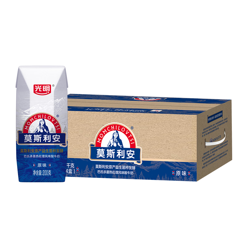 光明 莫斯利安常温原味酸奶 200g*24盒 39.96元（需买3件，需用券）