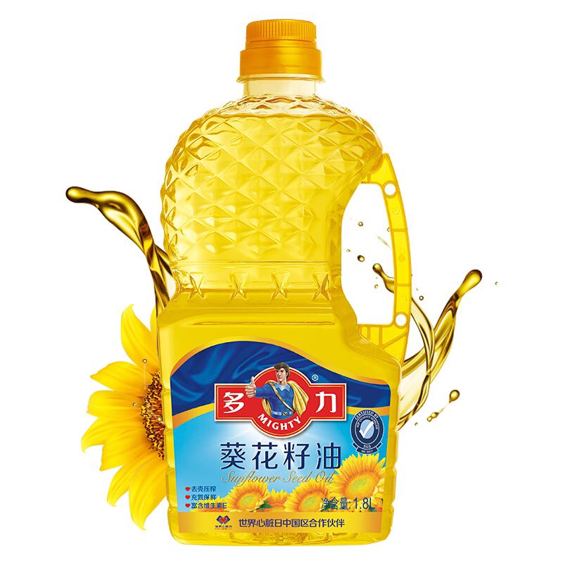 MIGHTY 多力 葵花籽油1.8L 小包装油 去壳压榨 零反式脂肪酸 30.1元