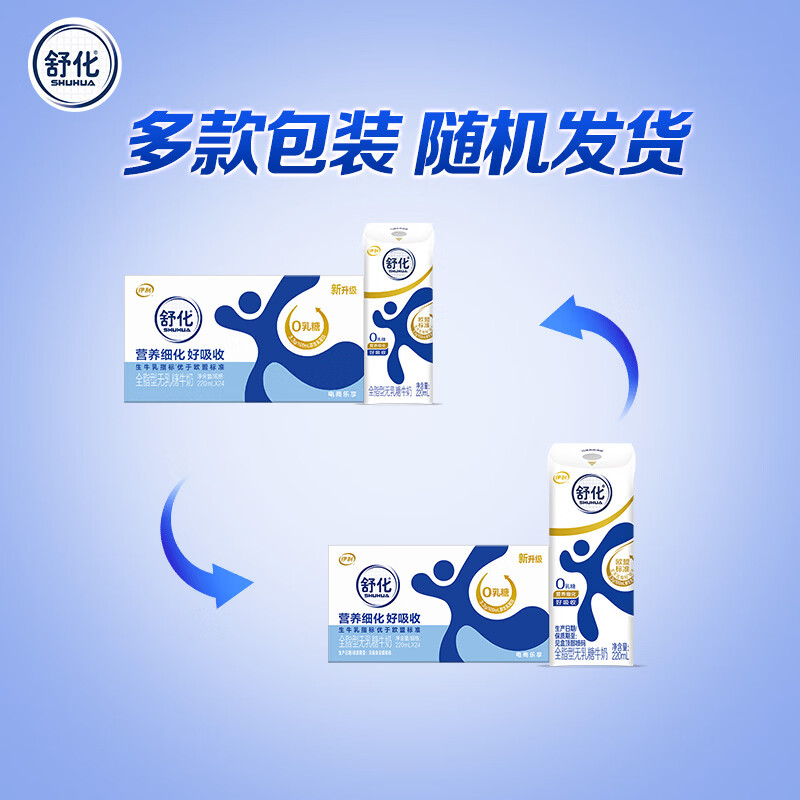 舒化 全脂型无乳糖牛奶 220ml*24盒 礼盒装 48.4元 - 线报酷