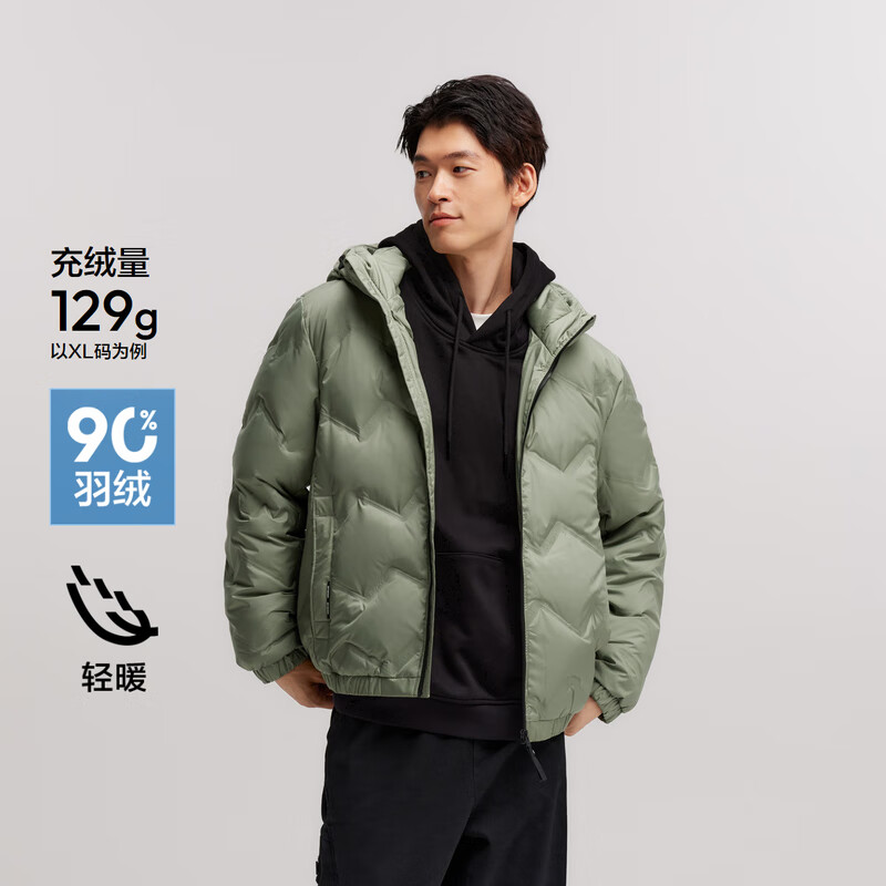 森马 男士短款羽绒服 A款-土灰绿(灰鸭绒)40969 M 99元(需用券)