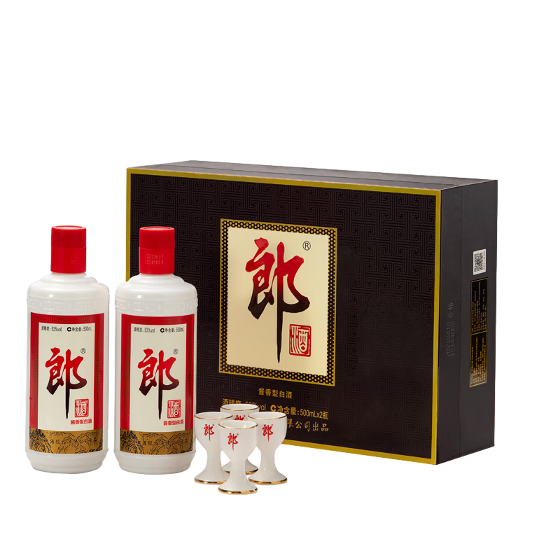 百亿补贴：郎酒 酱香型白酒 53度 500ml*2瓶 礼盒装 385.11元