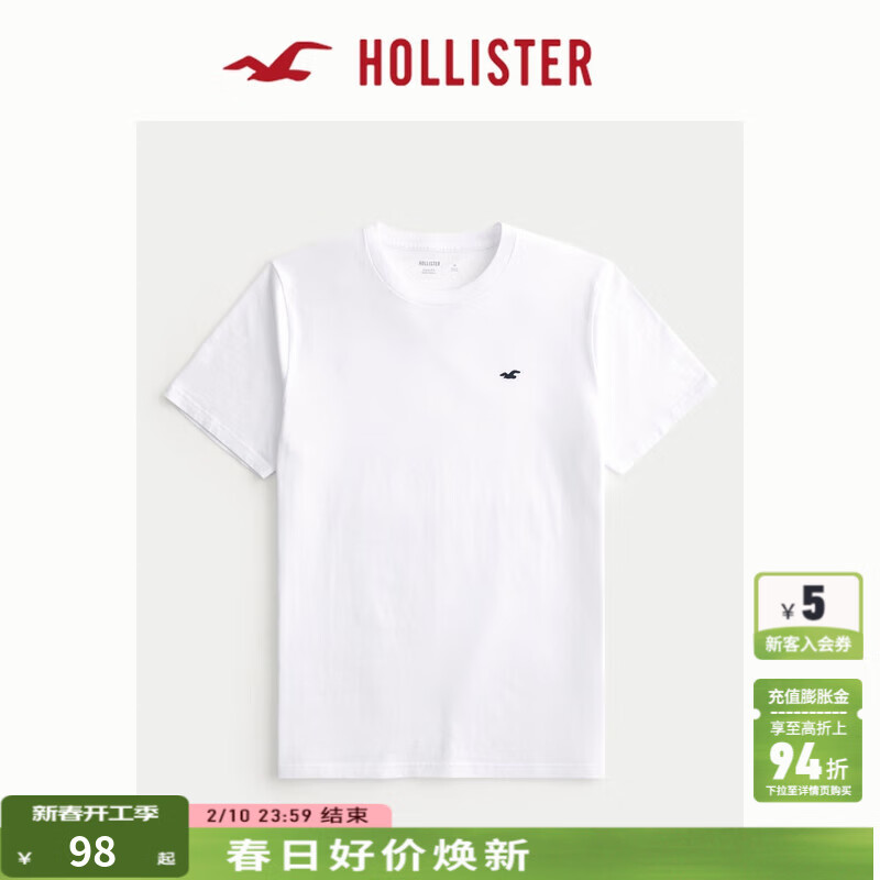 HOLLISTER 情侣短袖T恤 KI324-4292 81.58元