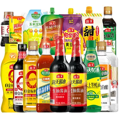 海天 酱油生抽老抽蚝油料酒调料组合 任选6件 21元（合3.50元/件）