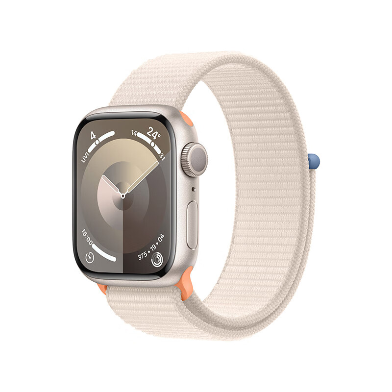 Apple 苹果 9 智能手表GPS款41毫米星光色铝金属表壳 星光色回环式运动表带 健
