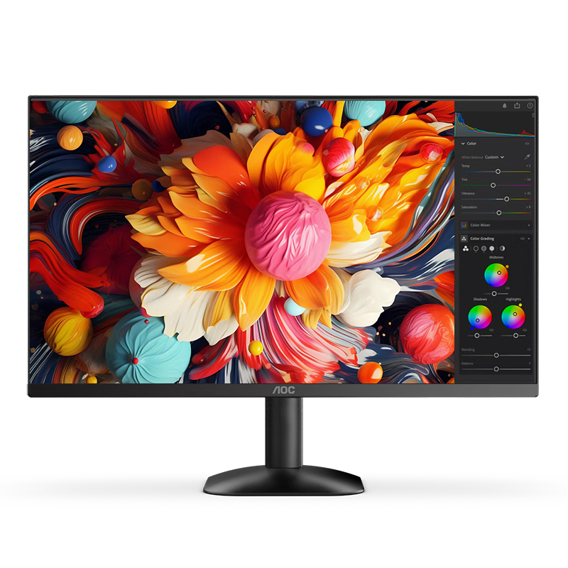 AOC 27英寸 4K IPS广色域 HDR 出厂校色 低蓝光不闪 节能认证 三边微边 超薄办公电脑显示器 U27B35 776.91元