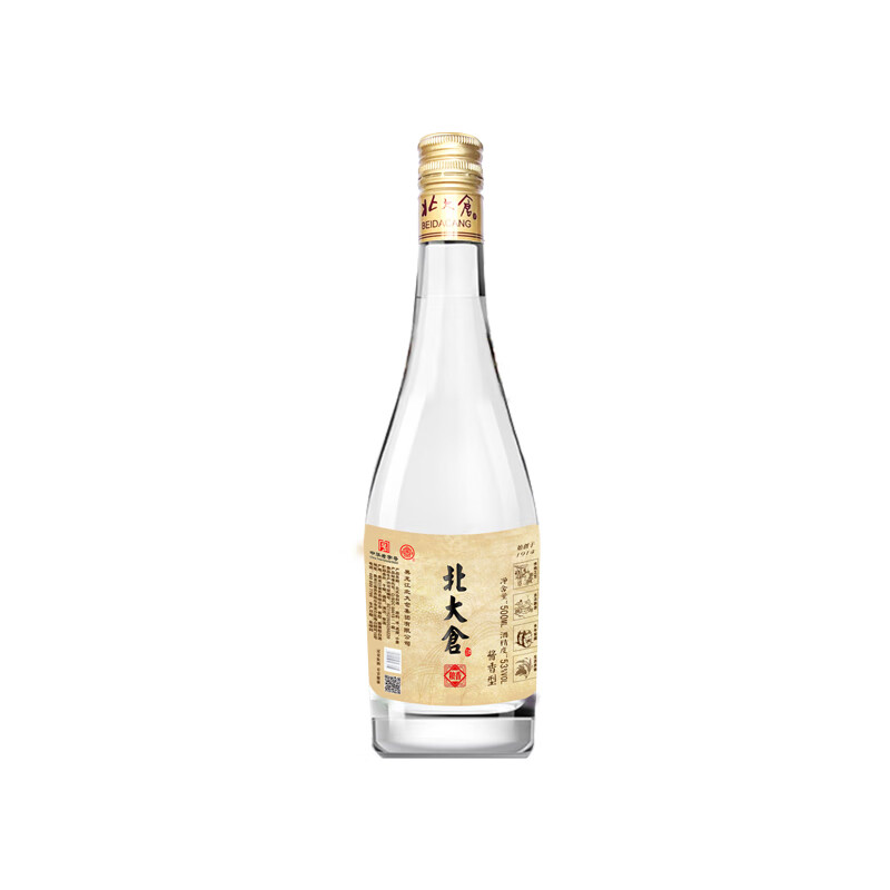 北大仓 粮香 酱香型白酒 53度 500ml 单瓶装 口粮酒 58元