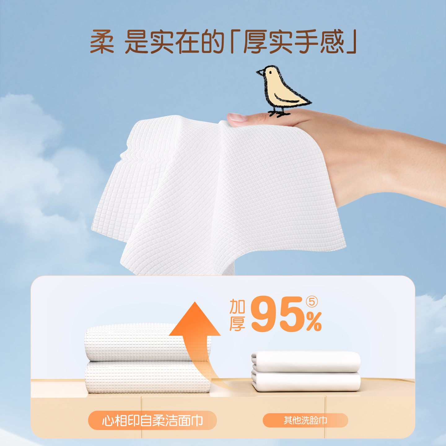 心相印 一次性洗脸巾加大加厚干湿两用绵柔洁面巾 70抽*6包 41.06元正文更低价31.53元 - 86线报