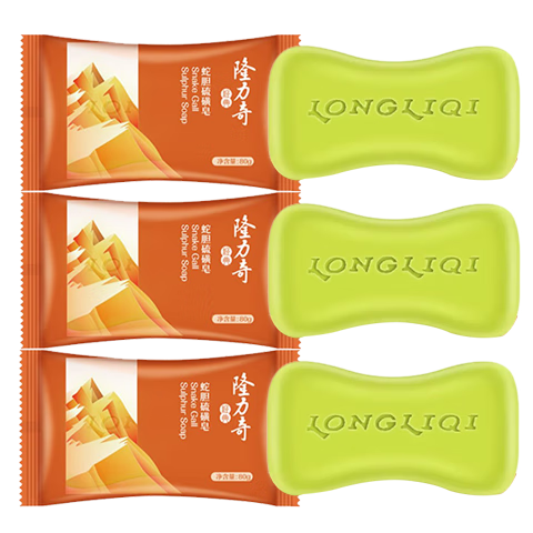 隆力奇 蛇胆硫磺皂 抑菌滋养润肤 80g*3块 2.9元(需领券)