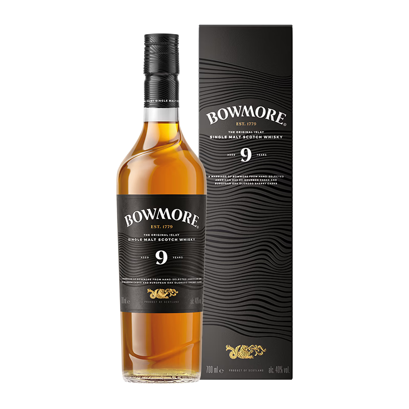 BOWMORE 波摩 9年单一麦芽威士忌 苏格兰艾雷岛 700ml 163元（需用券）
