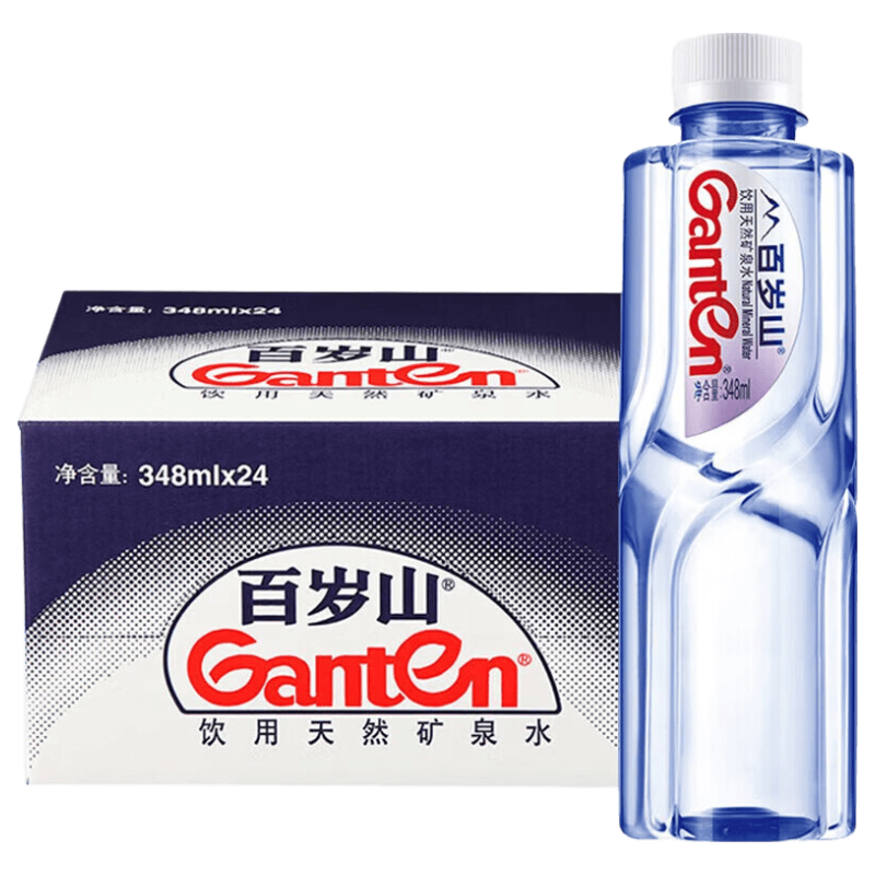 再降价：百岁山 天然矿泉水 348ml×24瓶 28.01元