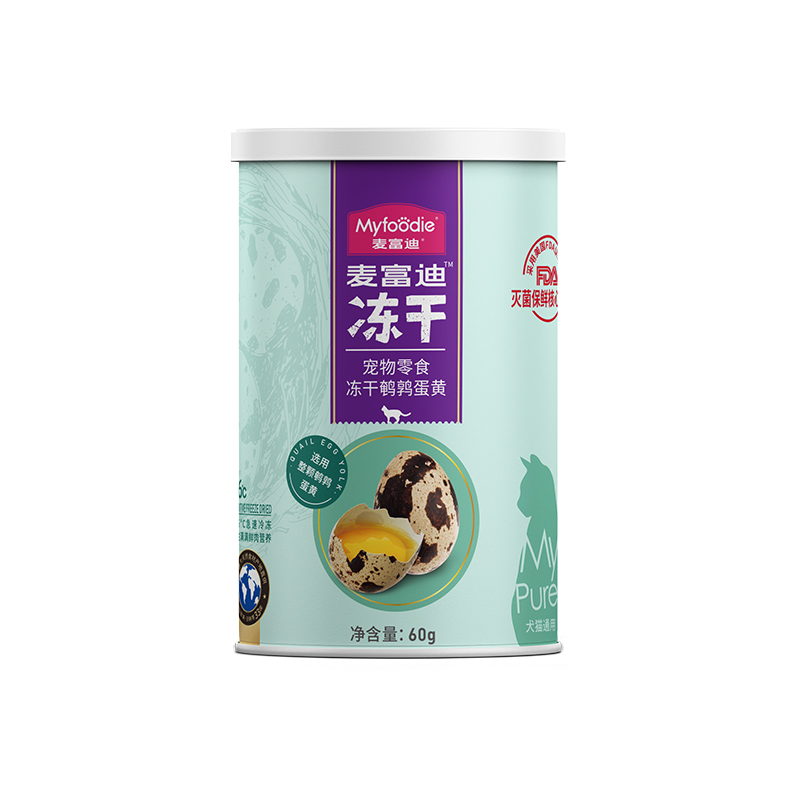 Myfoodie 麦富迪 猫咪零食冻干鹌鹑蛋黄卵磷脂补钙营养猫零食成幼猫狗通用 23