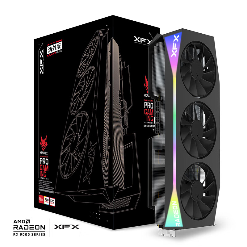 讯景 RADEON RX 9070 XT OC 海外版 Ultra 显卡 16GB 黑色 6199元