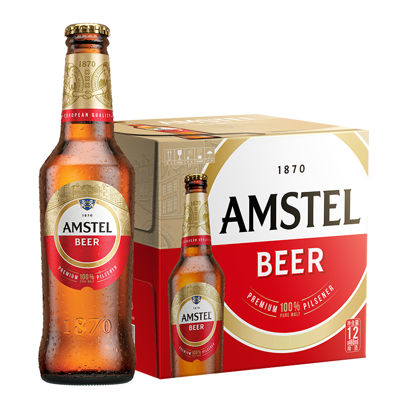 喜力（Heineken）Amstel红爵啤酒 全麦芽啤酒 460mL 12瓶 64.4元