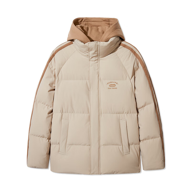 卡宾 90鸭绒羽绒服可拆卸帽宽松外套 杏色15 L /175/50 228.07元
