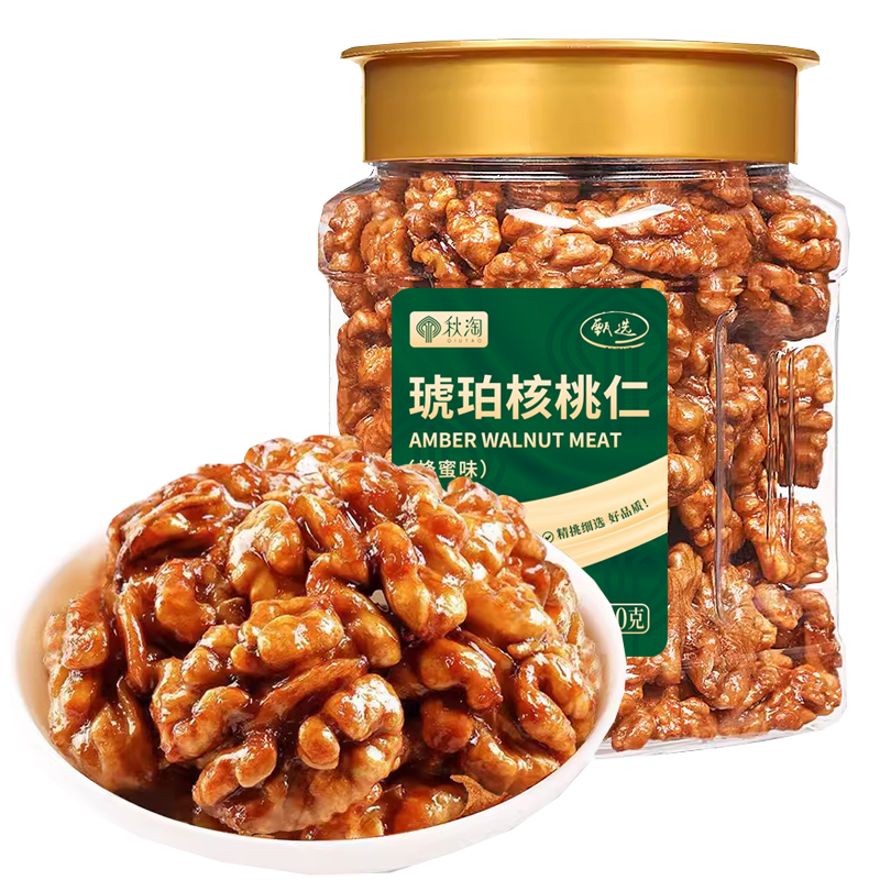 秋淘 蜂蜜琥珀核桃仁400g/罐 12.11元（弹券7.11元）