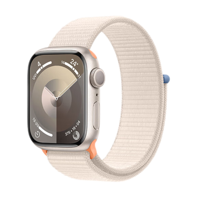 再降价、PLUS会员： Apple 苹果 Watch Series 9 智能手表 GPS款 41mm 星光色 回环式